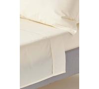HOMESCAPES Cream Pure Egyptian Cotton Flat Sheet Super King 200 TC 400 Thread Count Equivalent Bed Sheet