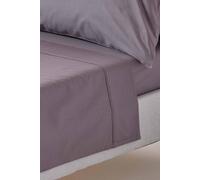 HOMESCAPES Dark Grey Pure Egyptian Cotton Flat Sheet Single 200 TC 400 Thread Count Equivalent Bed Sheet