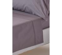 HOMESCAPES Dark Grey Pure Egyptian Cotton Flat Sheet King 200 TC 400 Thread Count Equivalent Bed Sheet
