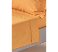 HOMESCAPES Mustard Yellow Pure Egyptian Cotton Flat Sheet Double 200 TC 400 Thread Count Equivalent Bed Sheet