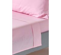 HOMESCAPES Pink Pure Egyptian Cotton Flat Sheet Double 200 TC 400 Thread Count Equivalent Bed Sheet