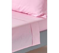 HOMESCAPES Pink Pure Egyptian Cotton Flat Sheet Super King 200 TC 400 Thread Count Equivalent Bed Sheet