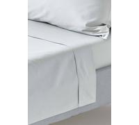 HOMESCAPES Silver Grey Pure Egyptian Cotton Flat Sheet King 200 TC 400 Thread Count Equivalent Bed Sheet