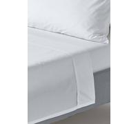 HOMESCAPES White Pure Egyptian Cotton Flat Sheet Super King 200 TC 400 Thread Count Equivalent Bed Sheet