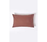 HOMESCAPES Chocolate Brown Pure Egyptian Cotton Pillowcase Standard Size 200 TC 400 Thread Count Percale Equivalent Housewife Pillow Case