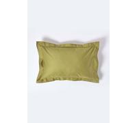 HOMESCAPES 1000 Thread Count Egyptian Cotton Green Oxford Size Pillowcase
