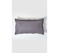 HOMESCAPES Dark Grey Pure Egyptian Cotton King Size Oxford Pillowcase 200 TC 400 Thread Count Percale Equivalent Pillow Case