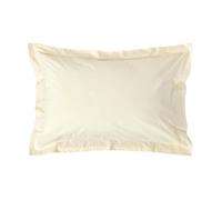 HOMESCAPES Cream Pure Egyptian Cotton Oxford Pillowcase Standard Size 200 TC 400 Thread Count Percale Equivalent Pillow Case