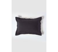 (Standard - 48 x 74 cm, Black) Egyptian Cotton Oxford Pillowcase 200 TC Equivalent 400 Thread Count