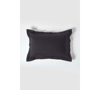 HOMESCAPES Black Pure Egyptian Cotton Oxford Pillowcase Standard Size 200 TC 400 Thread Count Percale Equivalent Pillow Case