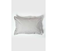 HOMESCAPES Silver Grey Pure Egyptian Cotton Oxford Pillowcase Standard Size 200 TC 400 Thread Count Percale Equivalent Pillow Case