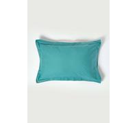HOMESCAPES Teal Pure Egyptian Cotton Oxford Pillowcase Standard Size 200 TC 400 Thread Count Percale Equivalent Pillow Case