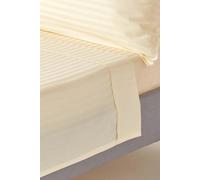 Homescapes Egyptian Cotton Satin Stripe Flat Sheet 330 Thread Count in Bright Yellow | Size: Single Flat Homescapes Bright Yellow Single Flat