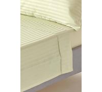 HOMESCAPES Sage Green Pure Egyptian Cotton Flat Sheet Double 330 TC 500 Thread Count Equivalent Satin Stripe Bed Sheet