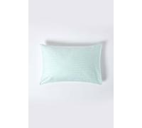 HOMESCAPES Silky 330 TC Egyptian Cotton Satin Stripe Housewife Pillowcase, Standard Size - Blue