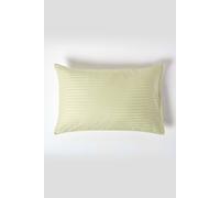 Homescapes Egyptian Cotton Satin Stripe Housewife Pillowcase 330 Tc In Green Green One Size
