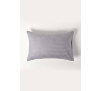 HOMESCAPES Grey Pure Egyptian Cotton Pillowcase Standard Size 330 TC 500 Thread Count Percale Equivalent Satin Stripe Housewife Pillow Case