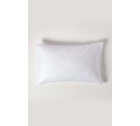HOMESCAPES White Pure Egyptian Cotton Pillowcase Standard Size 330 TC 500 Thread Count Percale Equivalent Satin Stripe Housewife Pillow Case