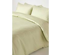 Homescapes Egyptian Cotton Stripe Duvet Cover And Pillowcase 330 Tc In Green Green
