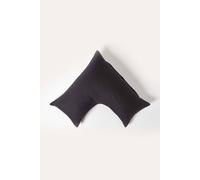 HOMESCAPES Black Pure Egyptian Cotton V-Shape Pillowcase 330 TC 500 Thread Count Percale Equivalent Satin Stripe Pillow Case For Nursing Pregnancy and Elderly
