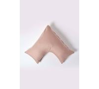 HOMESCAPES Taupe Brown Pure Egyptian Cotton V-Shape Pillowcase 330 TC 500 Thread Count Percale Equivalent Satin Stripe Pillow Case For Nursing Pregnancy and Elderly