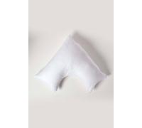 HOMESCAPES White Pure Egyptian Cotton V-Shape Pillowcase 330 TC 500 Thread Count Percale Equivalent Satin Stripe Pillow Case For Nursing Pregnancy and Elderly