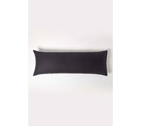 HOMESCAPES Black Pure Egyptian Cotton Body Pillowcase 330 TC 500 Thread Count Percale Equivalent Satin Stripe Long Pillow Case for Nursing Pregnancy and Elderly Support