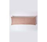 HOMESCAPES Brown Taupe Pure Egyptian Cotton Body Pillowcase 330 TC 500 Thread Count Percale Equivalent Satin Stripe Long Pillow Case for Nursing Pregnancy and Elderly Support