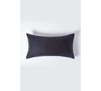 HOMESCAPES Black Pure Egyptian Cotton King Size Pillowcase 330 TC 500 Thread Count Percale Equivalent Satin Stripe Housewife Pillow Case