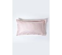 HOMESCAPES Dusky Pink Pure Egyptian Cotton King Size Oxford Pillowcase 330 TC 500 Thread Count Percale Equivalent Satin Stripe Pillow Case