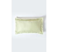 HOMESCAPES Sage Green Pure Egyptian Cotton King Size Oxford Pillowcase 330 TC 500 Thread Count Percale Equivalent Satin Stripe Pillow Case