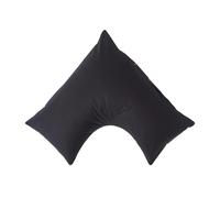 HOMESCAPES Black Pure Egyptian Cotton V-Shape Pillowcase 200 TC 400 Thread Count Percale Equivalent Pillow Case For Nursing Pregnancy and Elderly