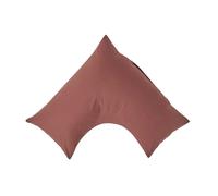HOMESCAPES Chocolate Brown Pure Egyptian Cotton V-Shape Pillowcase 200 TC 400 Thread Count Percale Equivalent Pillow Case For Nursing Pregnancy and Elderly