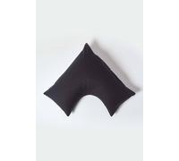 HOMESCAPES Black Pure Egyptian Cotton V-Shape Pillowcase 200 TC 400 Thread Count Percale Equivalent Pillow Case For Nursing Pregnancy and Elderly
