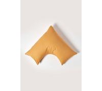 HOMESCAPES Mustard Yellow Pure Egyptian Cotton V-Shape Pillowcase 200 TC 400 Thread Count Percale Equivalent Pillow Case For Nursing Pregnancy and Elderly