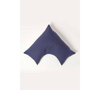 HOMESCAPES Navy Blue Pure Egyptian Cotton V-Shape Pillowcase 200 TC 400 Thread Count Percale Equivalent Pillow Case For Nursing Pregnancy and Elderly