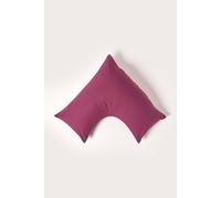 HOMESCAPES Plum Purple Pure Egyptian Cotton V-Shape Pillowcase 200 TC 400 Thread Count Percale Equivalent Pillow Case For Nursing Pregnancy and Elderly