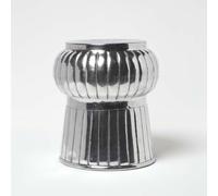 Homescapes Elegant Designer Solid Metal Silver Footstool MOROCCAN 43 cm High