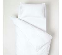HOMESCAPES White Cot Bed Duvet Cover Set 120 x 150cm 100% Egyptian Cotton Percale Toddler Duvet Cover with Pillowcase Hypoallergenic Easy Care Children’s Bedding 330 TC 500 Thread Count Equivalent