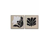 Homescapes Embossed Frame Wall Art, 60 X 60Cm, Set Of 2 In Black Black