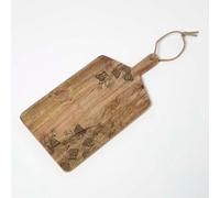 HOMESCAPES Thick Wooden Chopping Board, Premium Mango Wood Cutting Board, Etched Strawberries, Durable, Kitchen Food Safe for Craving Meat, Cutting Vegetables, Serving Cheese & Bread - 50 x 25 x 2cm