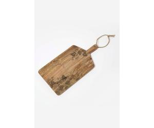 Homescapes Etched Strawberry Mango Wood Chopping Board In Natural Natural