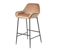 Homescapes Eton Velvet Bar Stool Champagne