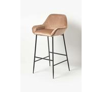 Eton Velvet Bar Stool Homescapes Beige One Size