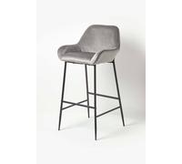 (Silver Grey) Eton Velvet Bar Stool Luxury Kitchen and Breakfast Bar Chair