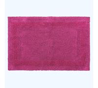 HOMESCAPES Extra Large Bath Mat, Luxury 1600gsm Super Soft 100% Cotton, Reversible Bathroom Mats Non-Slip, Washable, Super Absorbent, Quick-Dry, Raspberry Pink Bathroom Rug, 70 x 120 cm