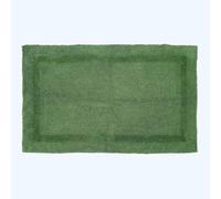 HOMESCAPES Extra Large Bath Mat, Luxury 1600gsm Super Soft 100% Cotton, Reversible Bathroom Mats Non-Slip, Washable, Super Absorbent, Quick-Dry, Fern Green Bathroom Rug, 70 x 120 cm