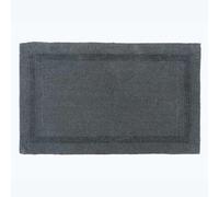 HOMESCAPES Extra Large Bath Mat, Luxury 1600gsm Super Soft 100% Cotton, Reversible Bathroom Mats Non-Slip, Washable, Super Absorbent, Quick-Dry, Grey Bathroom Rug, 70 x 120 cm