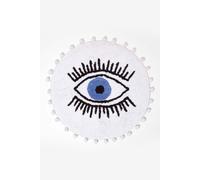 Homescapes Eye See You Natural Cotton Bath Mat With Pom Pom Edges