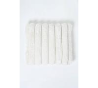Homescapes Faux Fur Ribbed Cushion, 45 X 45Cm In Natural Natural